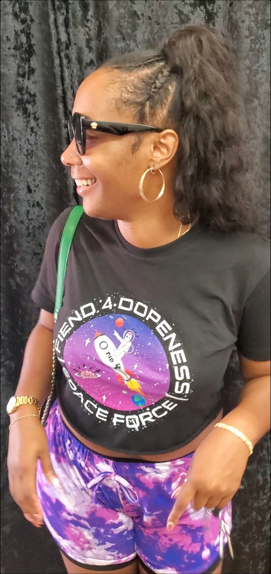 Fiend 4 Dopeness "Space Force" Crop Top Tee